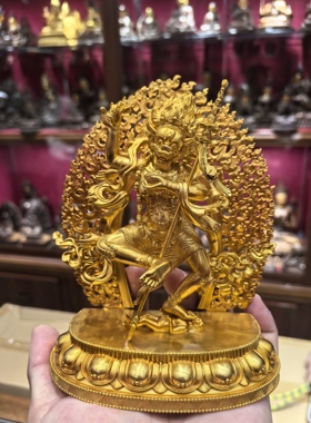狮面佛母/狮面空行母/15cm黄铜佛像梵天藏传供奉摆件