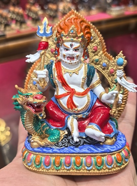 白财神/白宝藏王/骑龙财神/藏拉噶波/赞巴拉/黄财神/10cm彩绘佛像