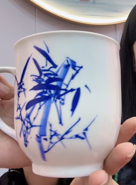 大容量陶瓷带盖大茶杯1600毫升特大号霸王杯凉水杯景德镇泡茶杯