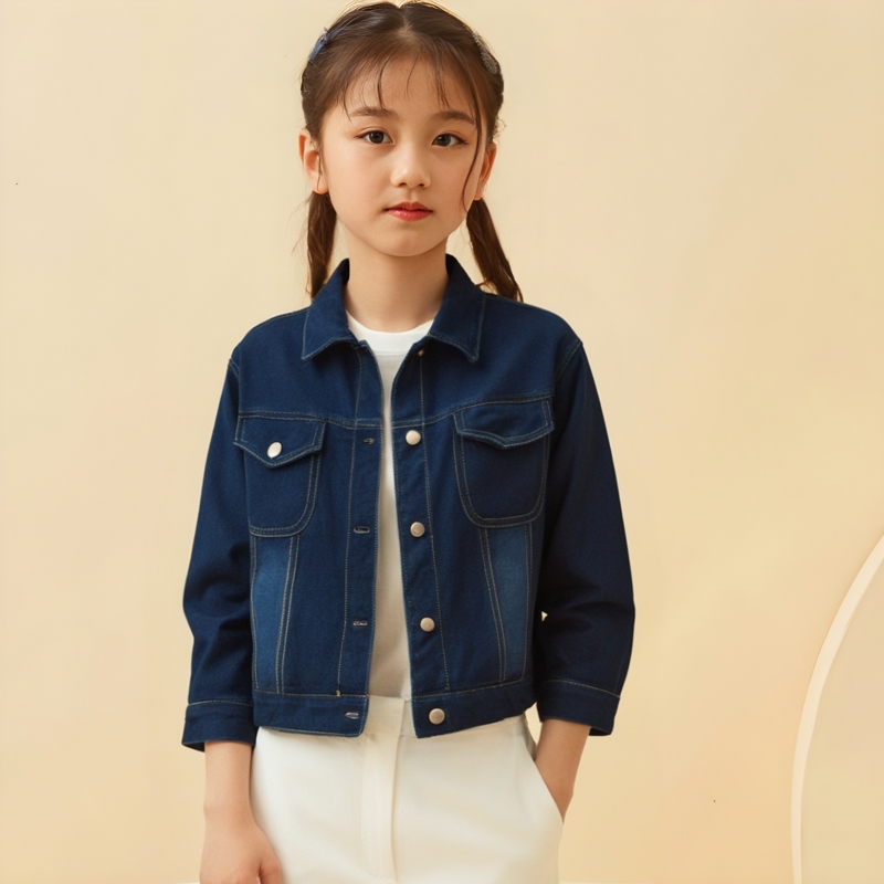 童装外贸时尚百搭女童牛仔外套