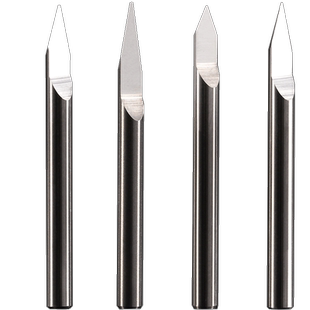 威特高精3.175mm长30mm金属平底尖刀铝不锈钢铁数控电脑雕刻机刀