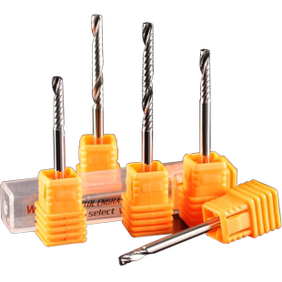 威特5A级钨钢3.175毫米单刃螺旋铣刀实木切割镂空数控雕刻机刀具