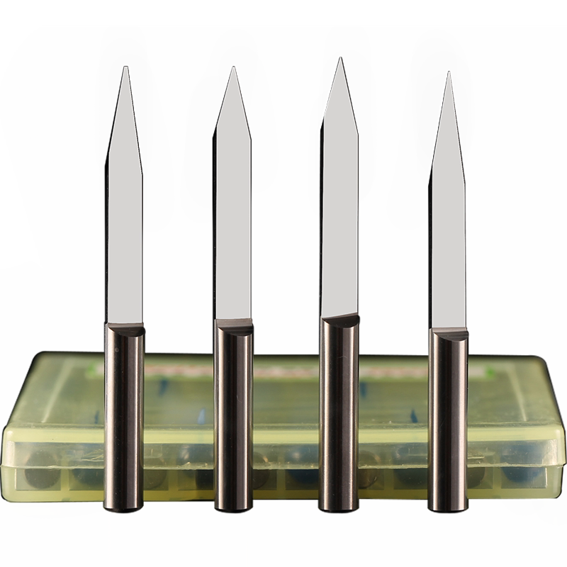 威特钨钢4mm平底尖刀浮雕刀头锥度刻字刀数控电脑雕刻机刀具整盒