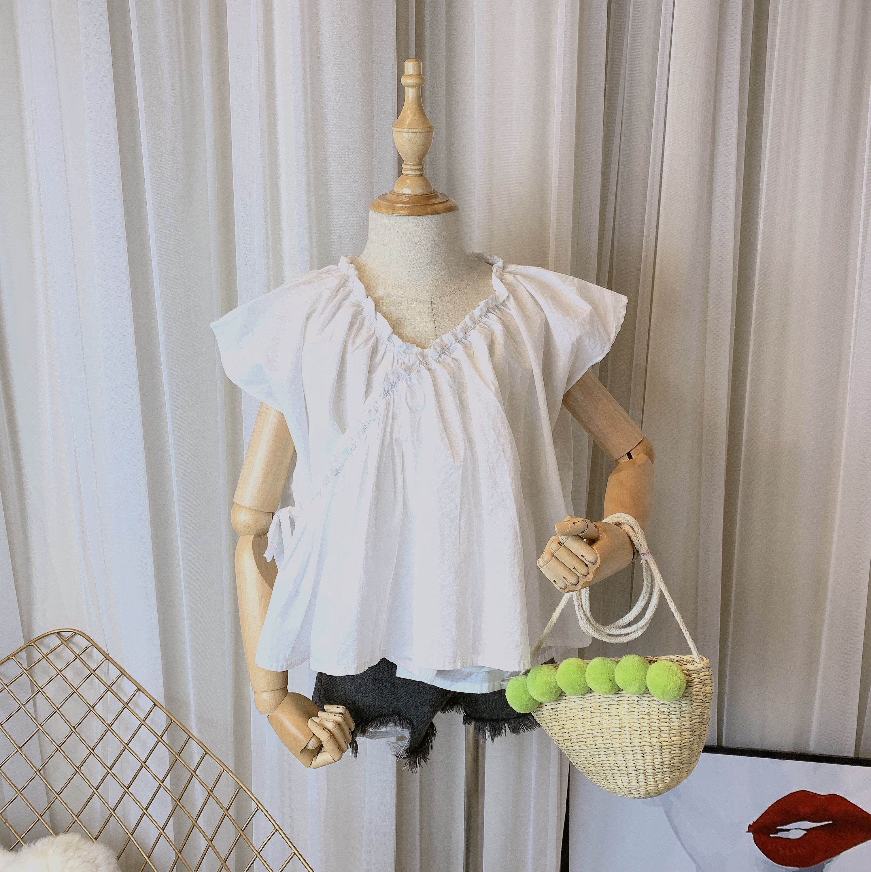 小苹果童装女童设计款衬衫短袖2019新款韩版上衣童装夏装儿童衬衣|ruв категории Детская одежда, рубашка - от Buy2taobao.com для оказания профессиональной услуги покупки агента Taobao