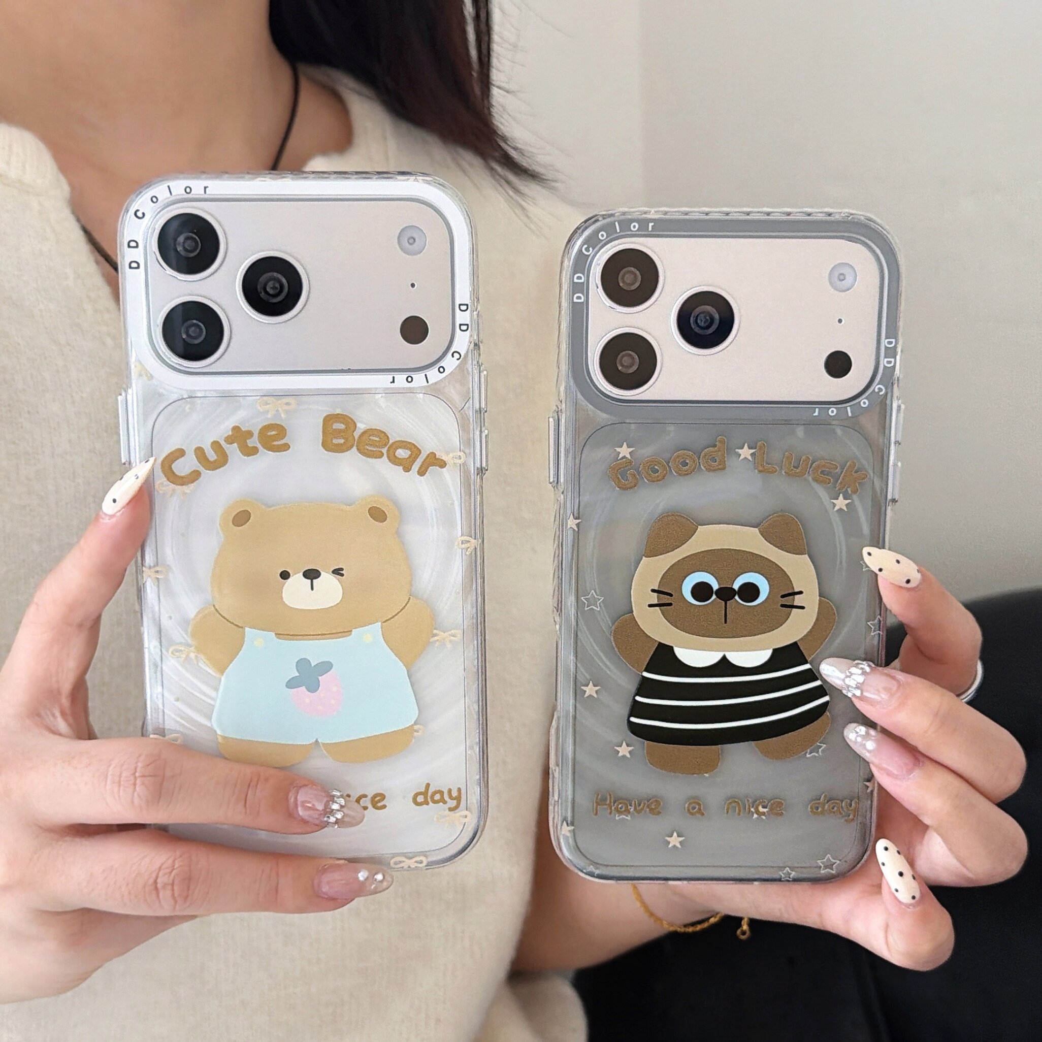 适用iPhone17promax水波纹果冻手机壳苹果15plus可爱小熊13/14情侣ins风小众苹果17卡通保护套ins风
