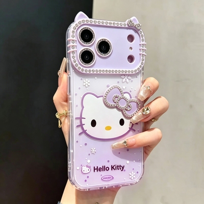 ins高颜值闪钻蝴蝶结猫咪适用iPhone17promax苹果16手机壳15ProMax新款超好看14镜头全包13网红女18pro防摔套