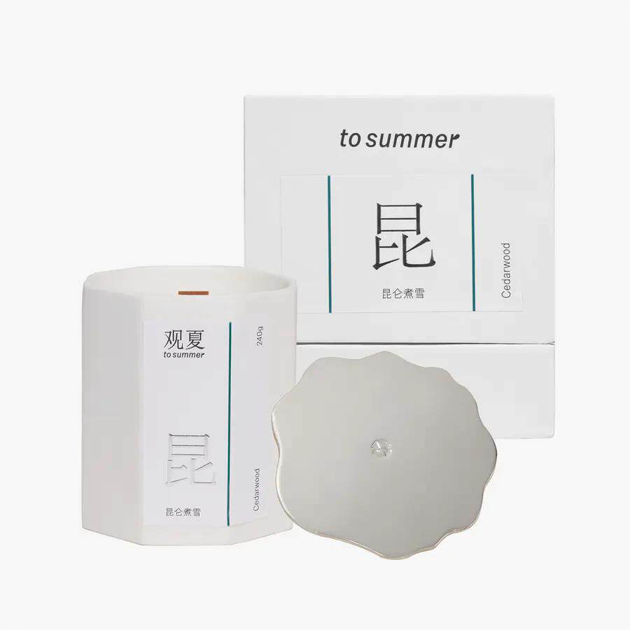 观夏香薰蜡烛240g水波纹灭烛盖