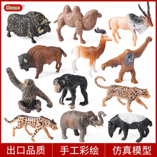 儿童野生动物仿真模型亚洲象猎豹黑猩猩骆驼羚羊野牛麝牛