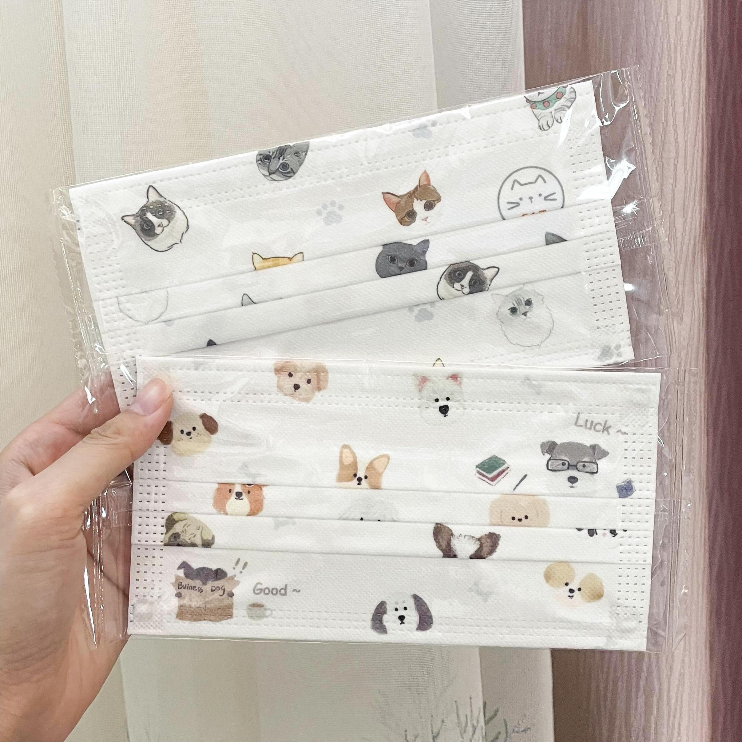 猫和狗卡通口罩一次性