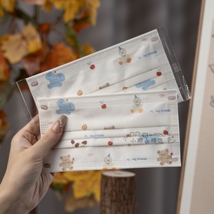 动物系列口罩女可爱高颜值2025新款 卡通图案学院一次性防护显脸小