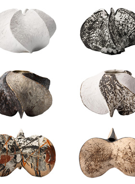 复古侘寂新中式陶瓷杨桃花器花瓶