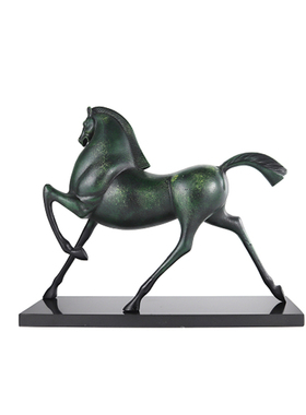 新中式侘寂风金属马雕塑摆件蘑菇