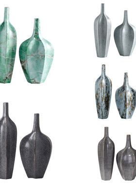 杨桃绿玉石高温陶瓷原创花瓶