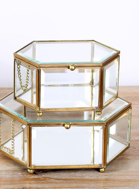 轻奢风卧室样板房镜面玻璃首饰盒