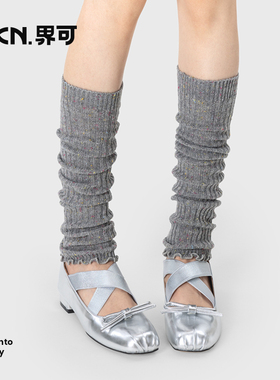 JKN彩点灰色袜套女堆堆袜秋冬款日系显瘦y2k辣妹腿套芭蕾风小腿袜