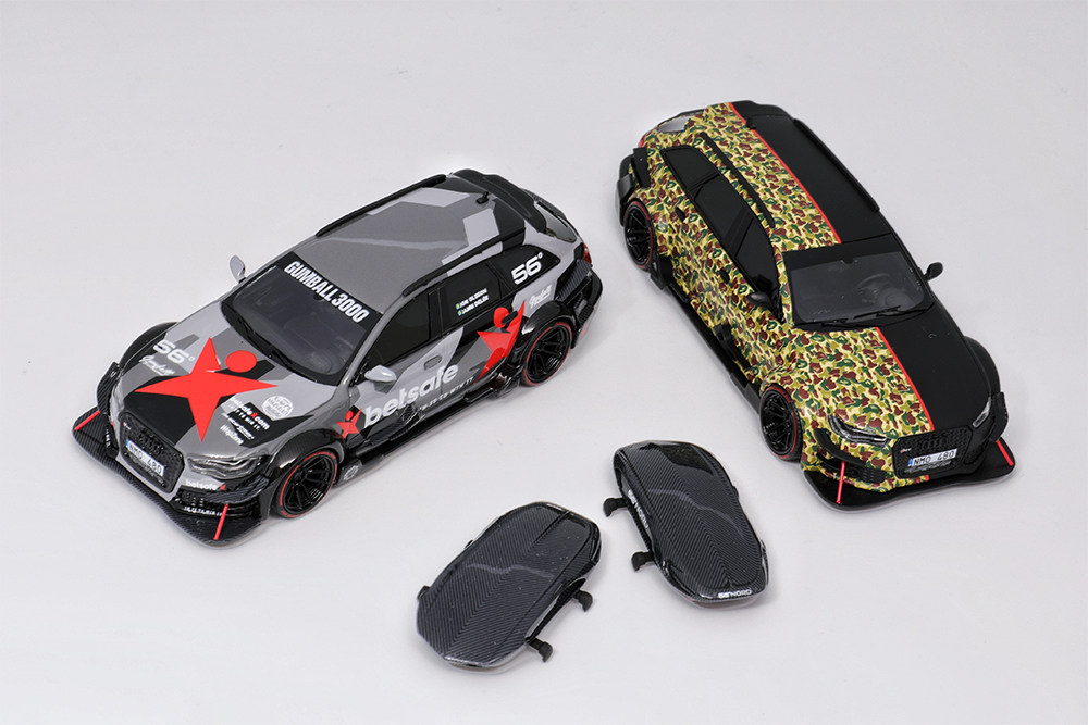 jec 1:64 奥迪rs6瓦罐旅行 56度avant配行李箱dtm迷彩版 汽车模型