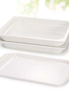 欧式密胺大托盘白色塑料长方形加深卤味熟食托盘商用酒店自助餐盘