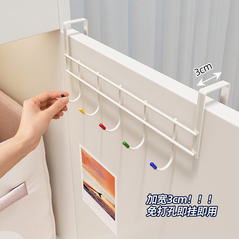 柜门彩色双面挂钩门后钥匙架免打孔毛巾浴巾架彩色双面强力承重