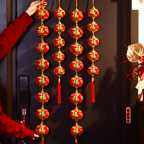 过年喜庆红色小灯笼挂件2026新款马年春节户外大门口一对新年装饰