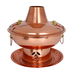 紫铜火锅燃环保油大铜锅加厚木炭铜火锅烧酒精炉用老北京涮肉铜锅