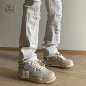 男款 显瘦乞丐长裤 春秋美式 子修身 vibe风休闲裤 破洞毛边微喇牛仔裤