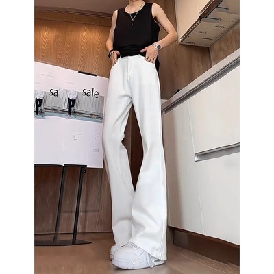 白色高个子加长牛仔裤男款秋冬