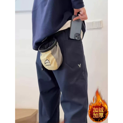 藏青色斜切冲锋裤男款冬季