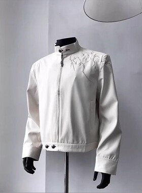 Hype yourself短款垫肩荆棘夹克美式高街立领棒球服外套男款秋冬