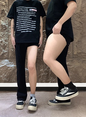 517黑色弯刀牛仔裤男款秋季cleanfit腿粗显瘦裤子弹力微喇直筒裤