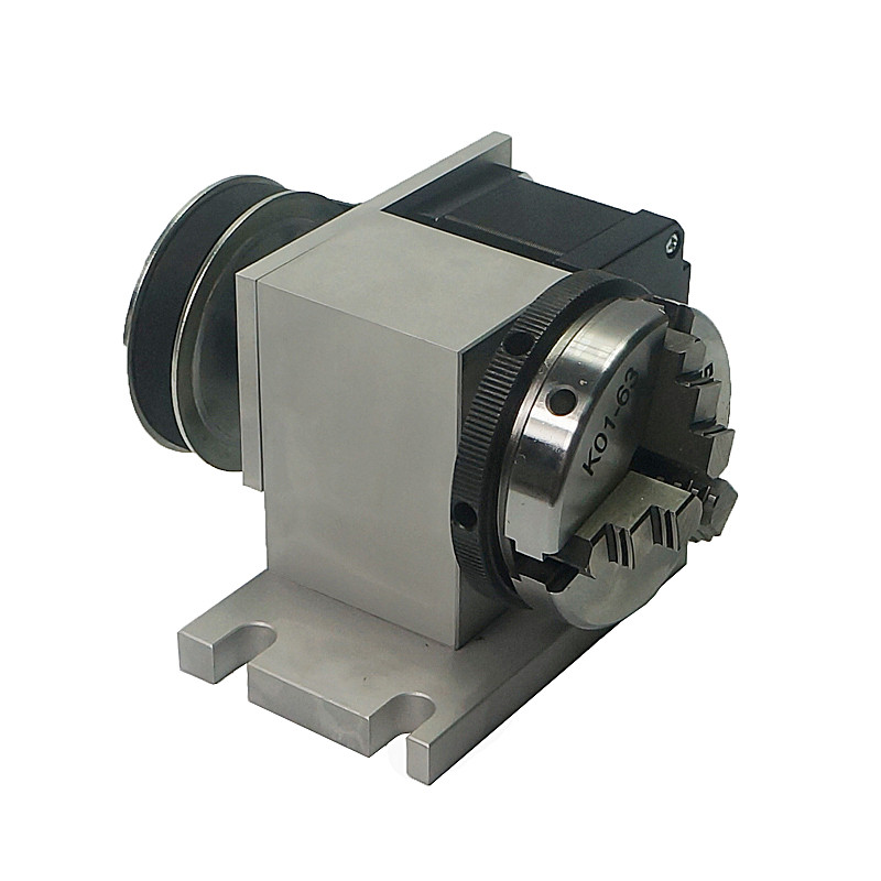 CNC 조각 기계 네 번째 축 회전축 65MM 척 골무 심압대가 있는 CNC 인덱싱 헤드