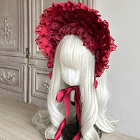 【MAID】 Original handcrafted Lolita black lace Bonet Dark Gothic style bnt can be color-changed thumbnail 2