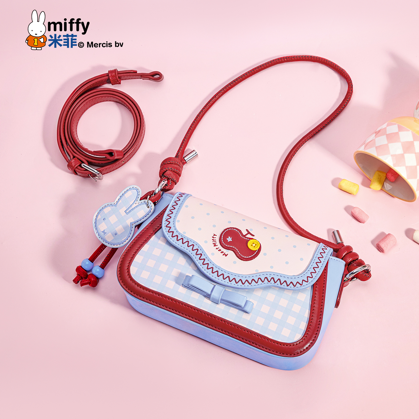 米菲日系甜美马鞍包2025年新款包包简约小众设计腋下包单肩斜挎包