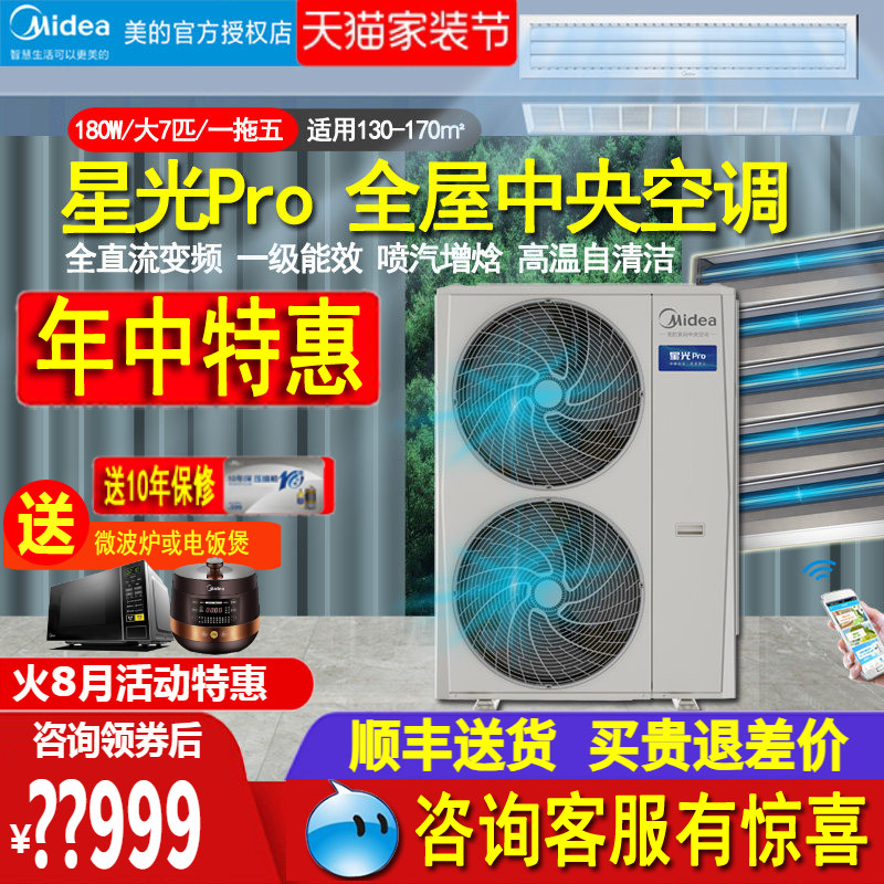 美的一拖六中央空调7匹