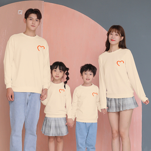 亲子装卫衣一家三口休闲长袖2023新款秋冬装家庭装外套圆领母女装