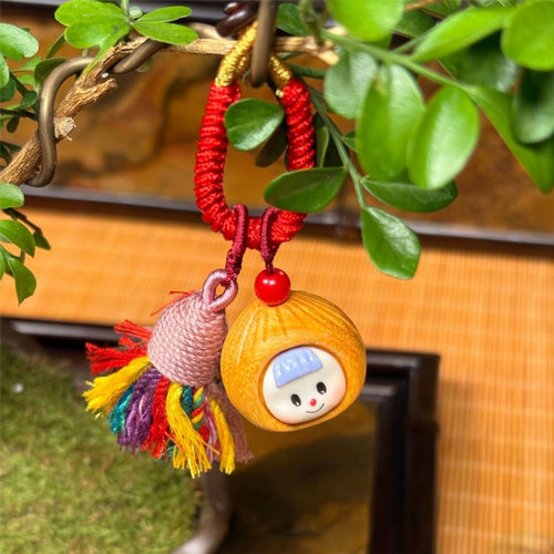 檀香木可爱板栗多妹大蒜挂件小众