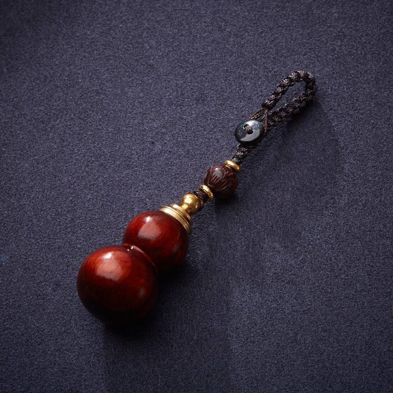 紫檀木葫芦钥匙扣可打开放小药朱砂心经血檀莲花挂件礼物礼品