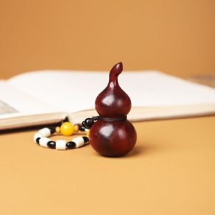 檀木葫芦手把件紫檀雕刻随身文玩创意摆件男女实木把玩件饰品