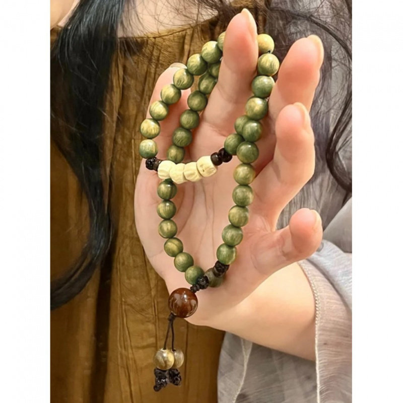 香港ALSSSTAR绿檀木佛珠手串女款