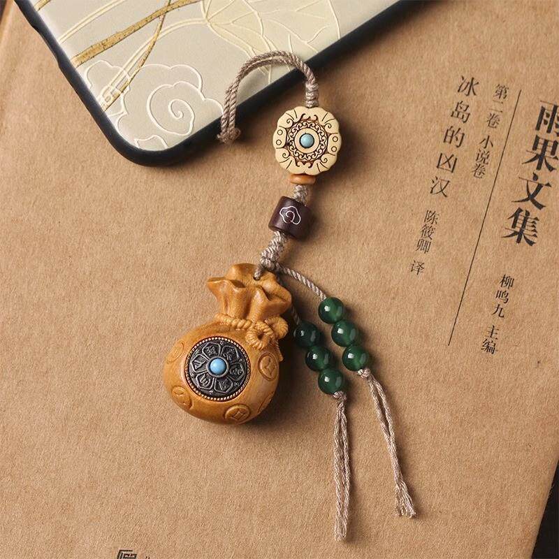 绿檀木手机链钱袋福袋手机链汽车