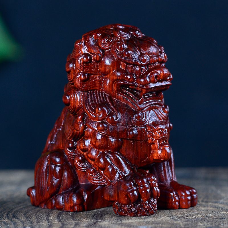 犀牛角高密紫檀雕刻手把件实木精雕把玩貔貅金蟾龙龟如意文玩送礼