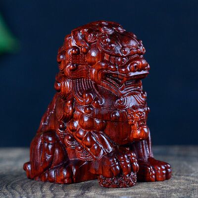 犀牛角高密紫檀雕刻手把件实木精雕把玩貔貅金蟾龙龟如意文玩送礼