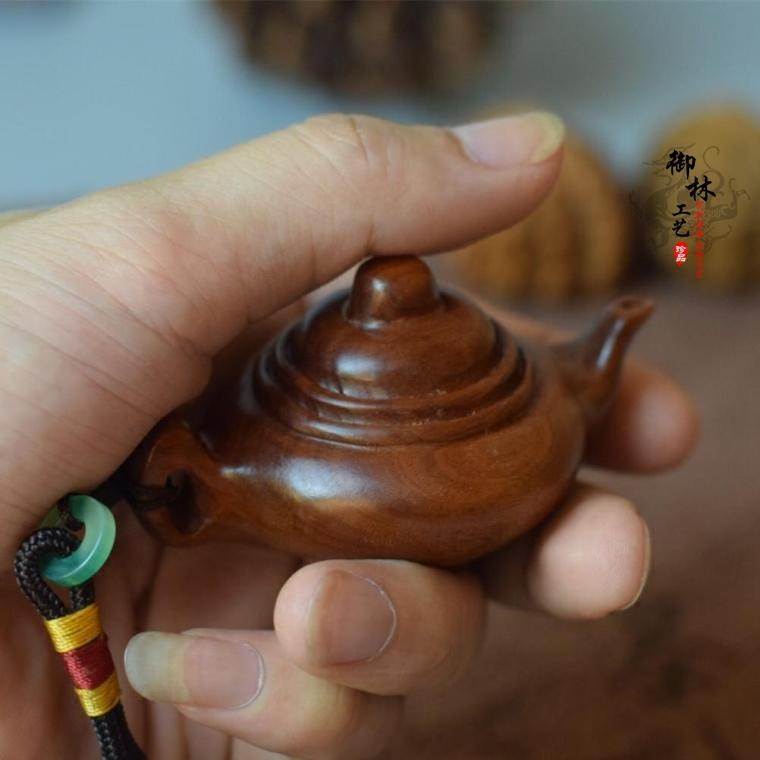 红酸枝手把件把把壶雕刻木质挂件动物文玩小摆件大红酸枝把件