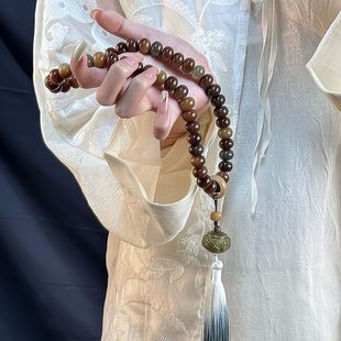 敦煌问天菩提根手持手串女生盘玩文玩风化白玉菩提子手链男款念珠