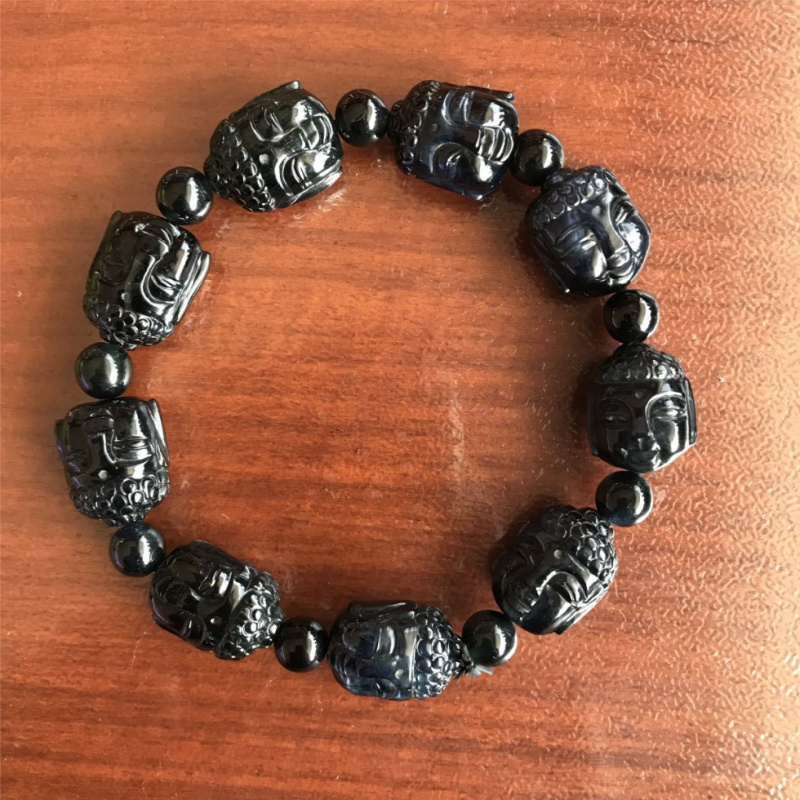 山东昌乐蓝宝石手串手链精手工雕