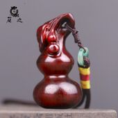 葫芦手把件 随身把玩物件挂件福禄手玩把件 印度小叶紫檀木雕男士