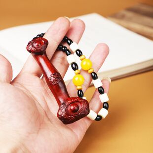 正宗小叶紫檀木雕如意吊坠挂件木质把玩件文玩工艺品手把件雕