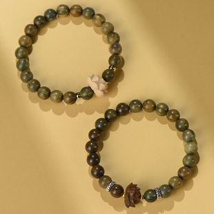 原创绿檀木手串文玩佛珠檀香男女学生绕指柔李莲花楼手链周边饰品