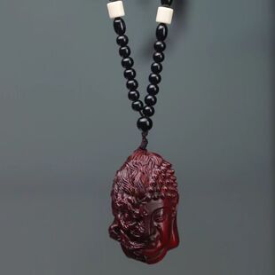 小叶紫檀善恶佛魔一念之间手把件文玩黄杨木挂件红木随身木雕佛头