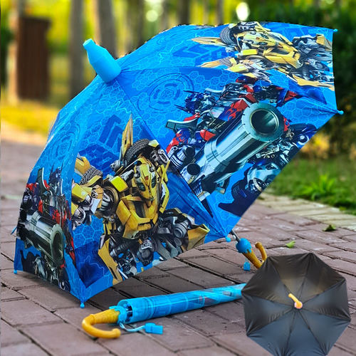 卡通加厚男孩宝宝不滴水防水套小学生机器人防雨变形金刚儿童雨伞