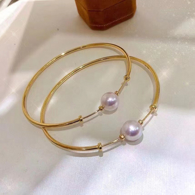 diy珍珠配件银手镯可拆卸胶水